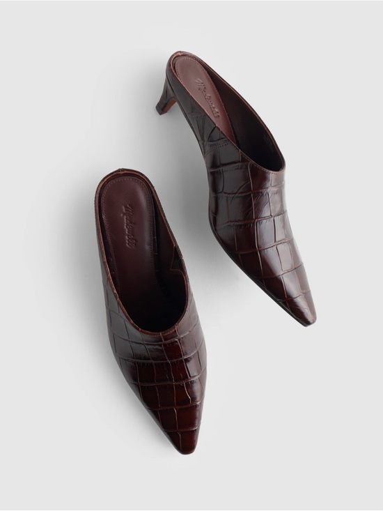 Madewell Shoes - NWOB MADEWELL Women’s The Emilie Heeled Mule Chocolate Raisin Croc Size 7